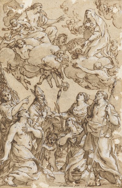 Christ and the Virgin with Patron Saints of Pistoia by Giacinto Gimignani